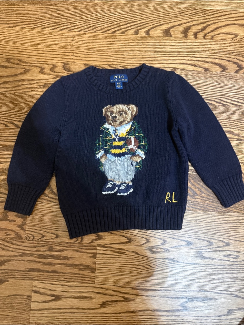 Polo by Ralph Lauren Navy Bear Intarsia Sweater